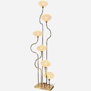 Contemporary Floor Lamp in Brass and Glass, Modern Design, Italy